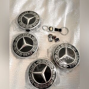 Mercedes Benz Black Classic Logo Wheel Hub Center Caps and accessories